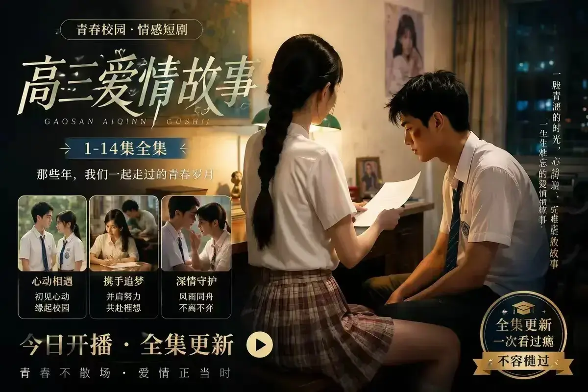《B中爱情故事》AI校园短剧未删减完整版-4KHDR画质百度网盘资源下载-高清观看每集戳心